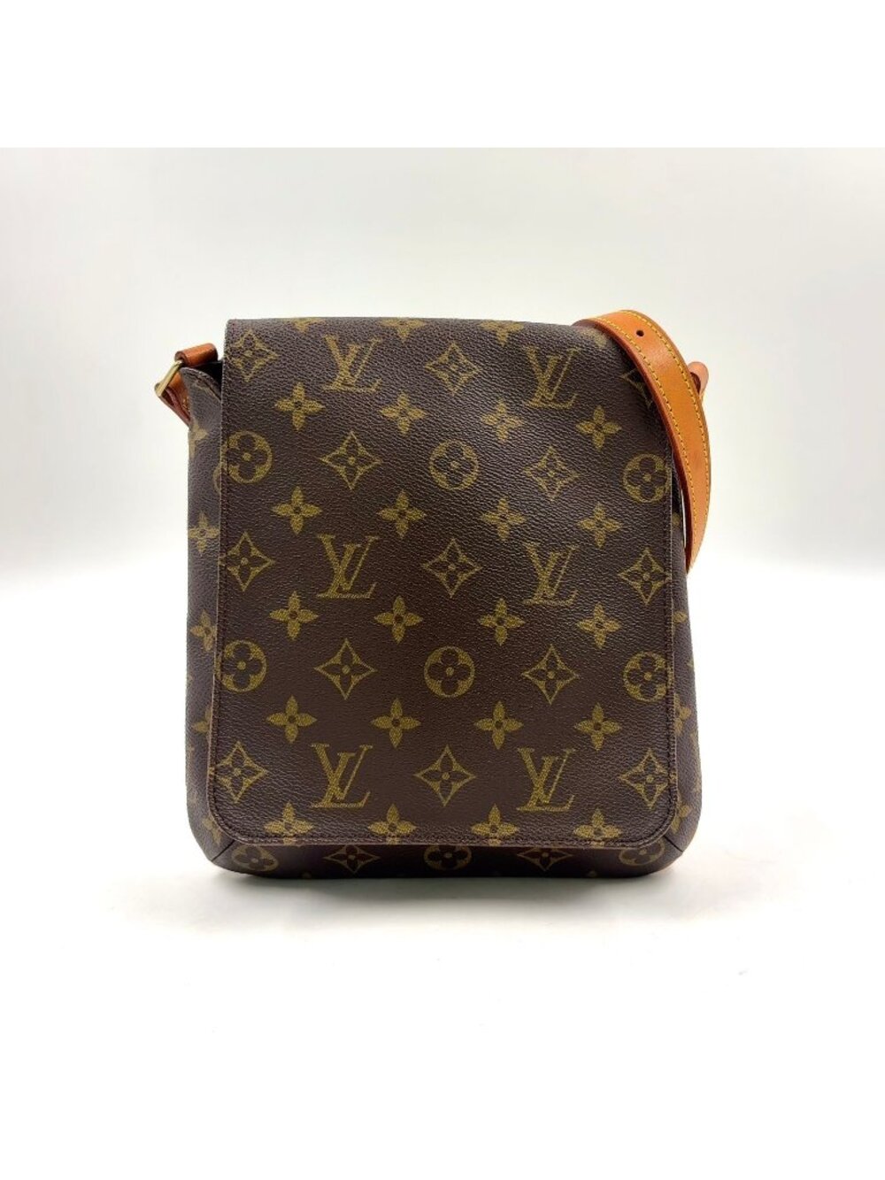 Louis Vuitton Musette Salsa Short Strap Monogram Leather Brown Shoulder Bag Gold